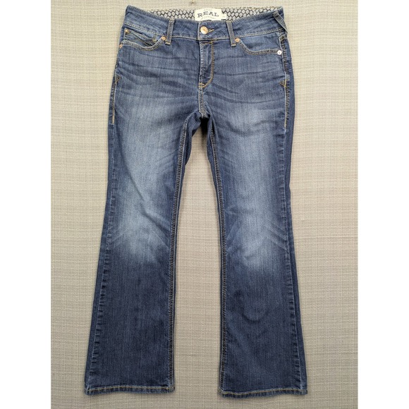 Ariat Denim - Ariat REAL Perfect Rise Boot Jeans Womens 31S Blue Mid Rise Bootcut Stretch
